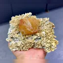 Natural Scheelite and Mica Flakes Symbiosis comes from Xuebaoding,Sichuan 120*95*50MM - image 1