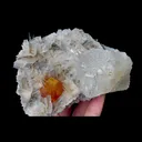 Natural Scheelite and Mica Flakes with Transparent Fluorite, Mineral Specimen:Xuebaoding,Sichuan (100*60*50MM) - image 4