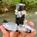 Natural Schorl Black Tourmaline Crystals with Apatite and Quartz from Pakistan - image 7