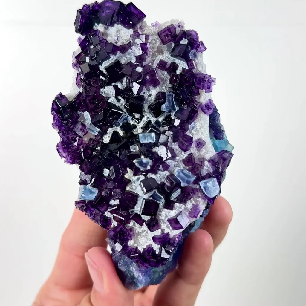 Natural Secondary Crystallized Blue Purple Cubic Fluorite Mineral Specimen,High Quality Specimen,ZHEJIANG,CHINA(115*70*40mm) - image 3