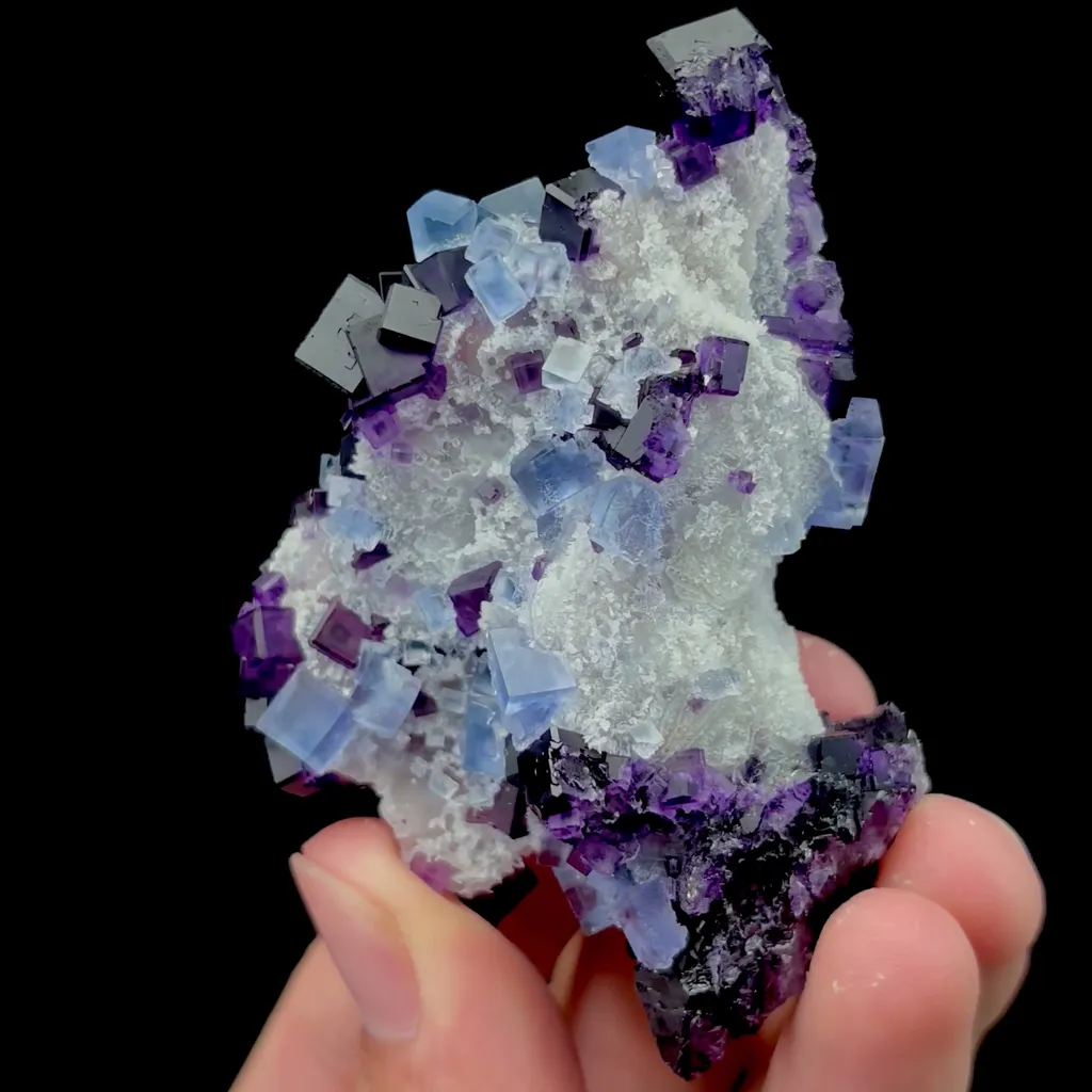 Natural Secondary Crystallized Blue Purple Fluorite Mineral Specimen,High Quality Specimen,ZHEJIANG,CHINA(74*51*26mm) - image 4