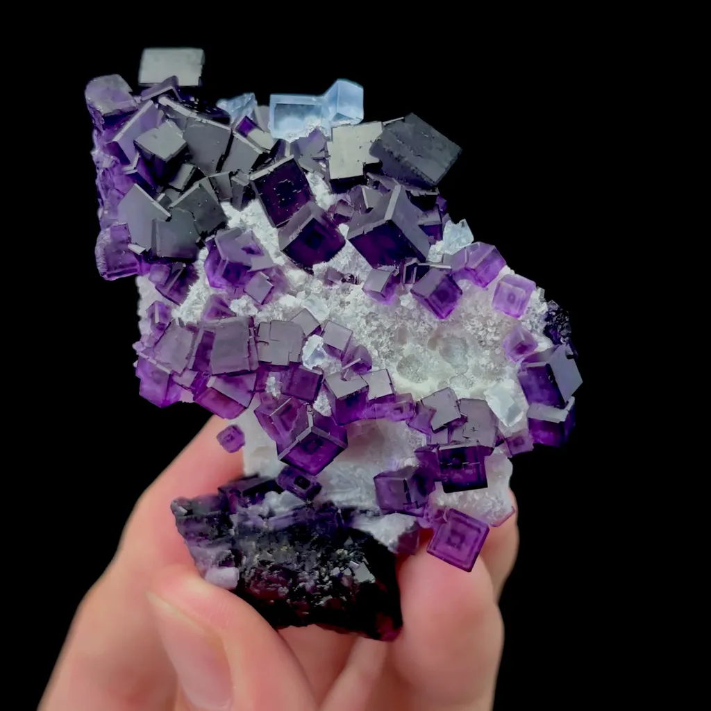 Natural Secondary Crystallized Blue Purple Fluorite Mineral Specimen,High Quality Specimen,ZHEJIANG,CHINA(74*51*26mm) - image 2