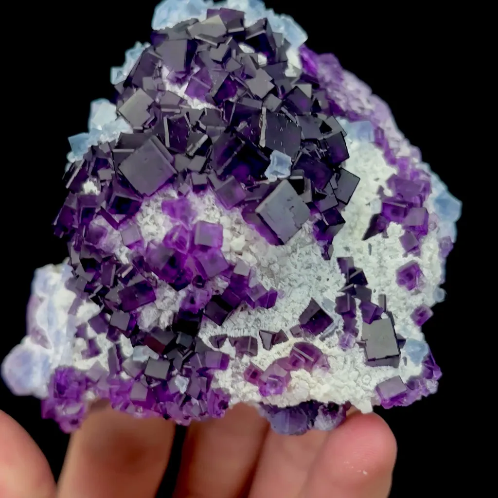Natural Secondary Crystallized Purple and Blue Fluorite Mineral Specimen,High Quality Specimen,ZHEJIANG,CHINA(86*71*47mm) - image 2
