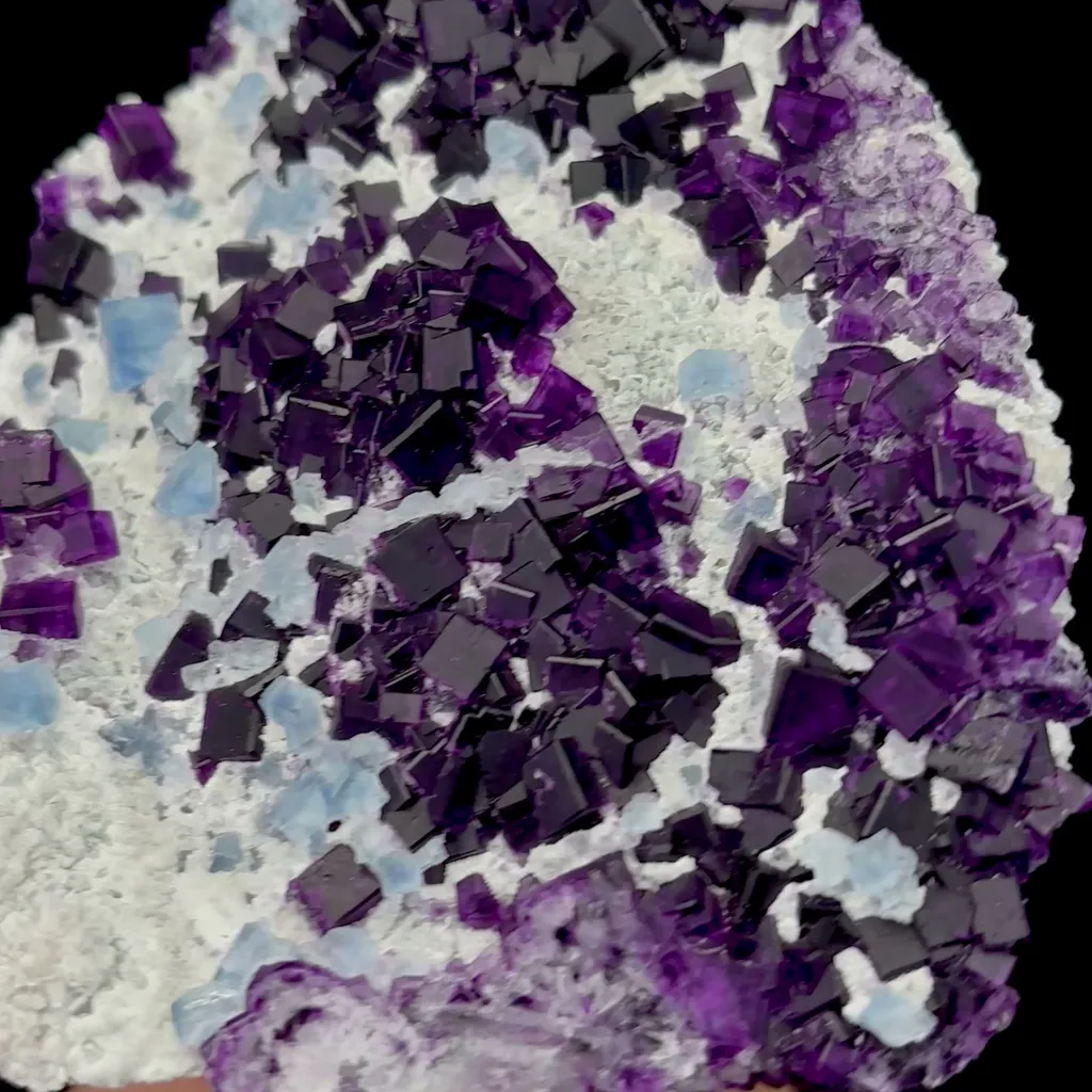 Natural Secondary Crystallized Purple Blue Cubic Fluorite Mineral Specimen,High Quality Specimen,WUYI,ZHEJIANG,CHINA(153*116*48mm) - image 2