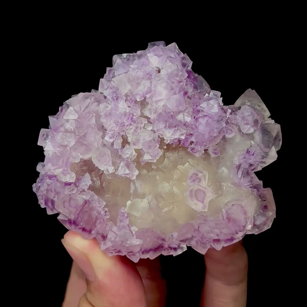 Natural Secondary Crystallized Purple Phantom Fluorite Mineral Specimen,High Quality Specimen,ZHEJIANG,CHINA(75*65*25mm) image