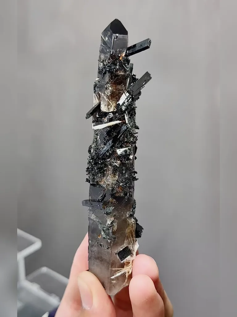 Natural Smoky Quartz and Andalusite coexist comes from Nepal 120*35*25MM - image 7