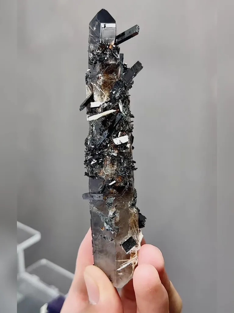 Natural Smoky Quartz and Andalusite coexist comes from Nepal 120*35*25MM - image 6