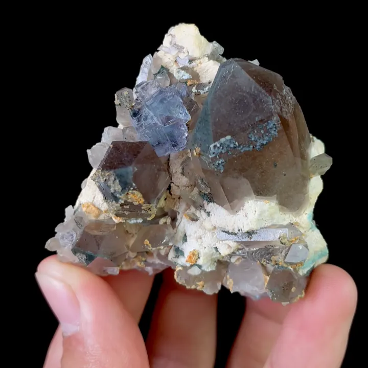 Natural Smoky Quartz and Blue Fluorite,Mineral Specimen:Fujian,China (50*45*35MM) - image 6