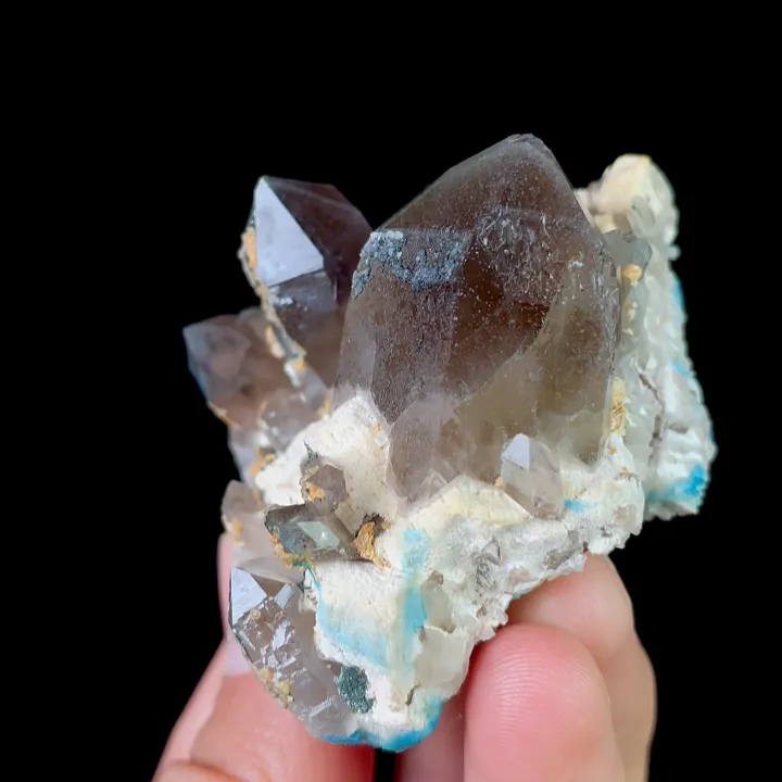 Natural Smoky Quartz and Blue Fluorite,Mineral Specimen:Fujian,China (50*45*35MM) - image 3