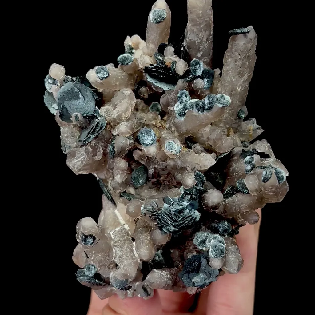 Natural Smoky Quartz Cluster and Specularite Mineral Specimen,High Quality Specimen,INNER MONGOLIA,CHINA(95*75*35mm) image