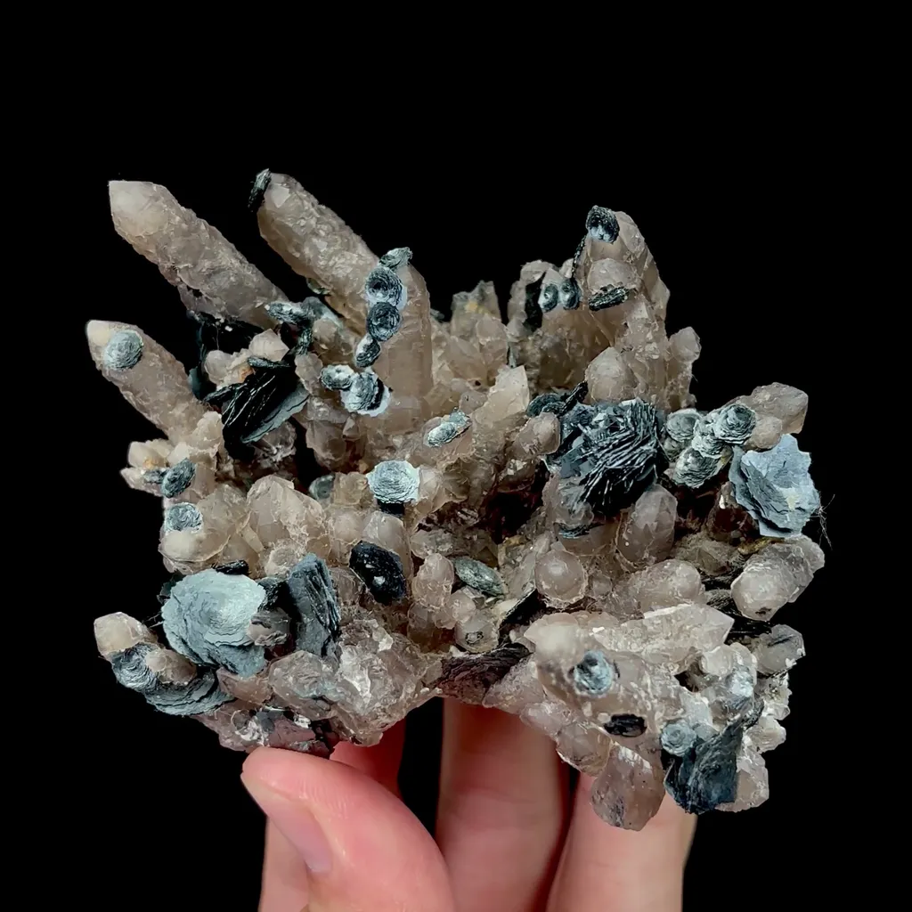 Natural Smoky Quartz Cluster and Specularite Mineral Specimen,High Quality Specimen,INNER MONGOLIA,CHINA(95*75*35mm) - image 4