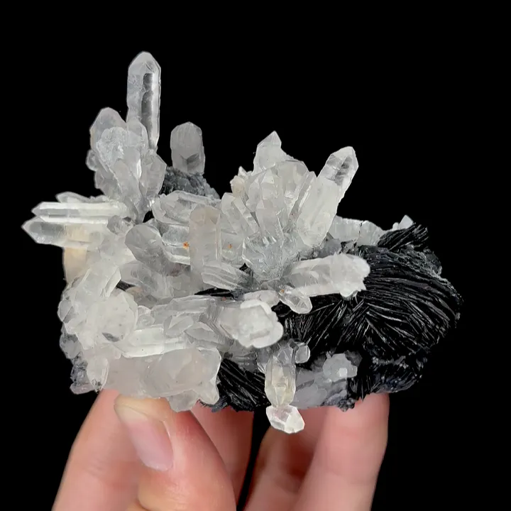 Natural Specular Hematite and Crystal,Cluster Mineral Specimen:HUNAN (85*40*65mm) image