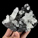 Natural Specularite and Clear Quartz Cluster, Mineral Specimen: Jinlong,Guangdong (125*95*40MM) - image 2