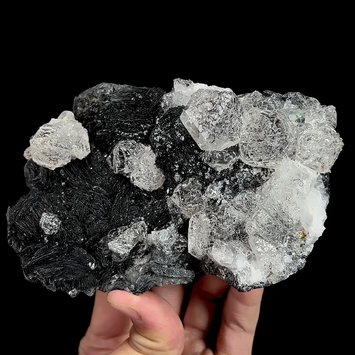 Natural Specularite and Clear Quartz Cluster, Mineral Specimen:Guangdog,China (135*90*60MM) - image 7