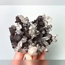 Natural Specularite and Clear Quartz Cluster, Mineral Specimen:Inner Mongolia,China (125*90*50MM) - image 3