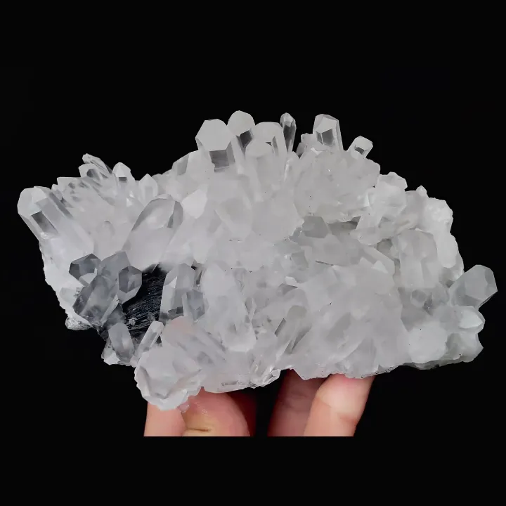 Natural Specularite and Clear Quartz Cluster, Mineral Specimen:Jinlong,Guangdong (145*85*65MM) - image 4