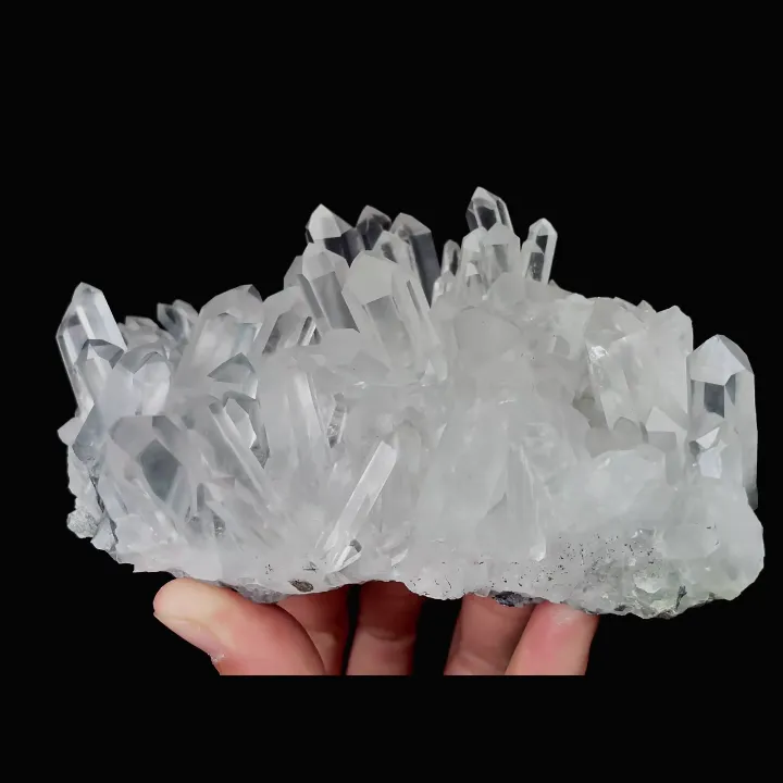 Natural Specularite and Clear Quartz Cluster, Mineral Specimen:Jinlong,Guangdong (145*85*65MM) image