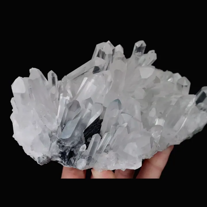 Natural Specularite and Clear Quartz Cluster, Mineral Specimen:Jinlong,Guangdong (145*85*65MM) - image 3
