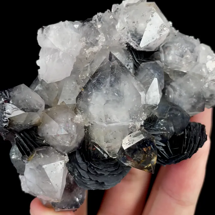 Natural Specularite and Clear Quartz, Mineral Specimen:Jinlong,Guangdong (80*55*30MM) - image 4