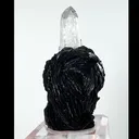 Natural Specularite and Clear Quartz Tower, Mineral Specimen: Jinlong,Guangdong (40*35*90MM) - image 5