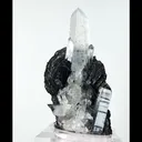 Natural Specularite and Clear Quartz Tower, Mineral Specimen: Jinlong,Guangdong (40*35*90MM) - image 4