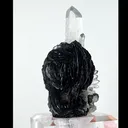 Natural Specularite and Clear Quartz Tower, Mineral Specimen: Jinlong,Guangdong (40*35*90MM) - image 3