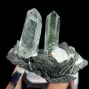 Natural Specularite and Clear Quartz Tower, Mineral Specimen:Jinlong,Guangdong (60*35*50MM) - image 3