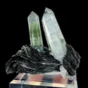 Natural Specularite and Clear Quartz Tower, Mineral Specimen:Jinlong,Guangdong (60*35*50MM) - image 2