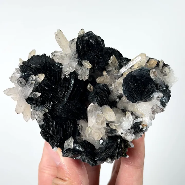 Natural Specularite and Quartz Cluster, Mineral Specimen: Inner Mongolia,China (100*75*45MM) image