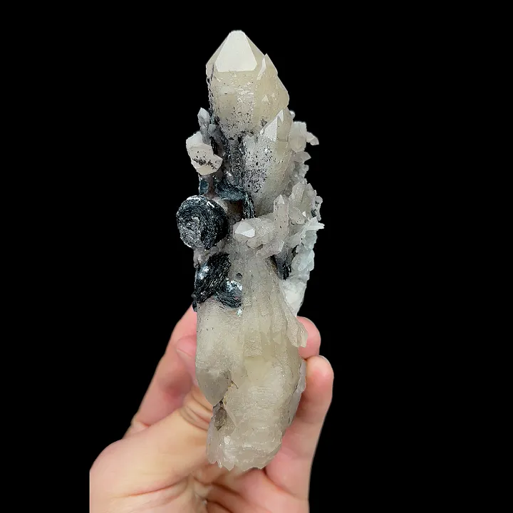 Natural Specularite and Quartz Cluster, Mineral Specimen: Inner Mongolia,China (125*50*45MM) image