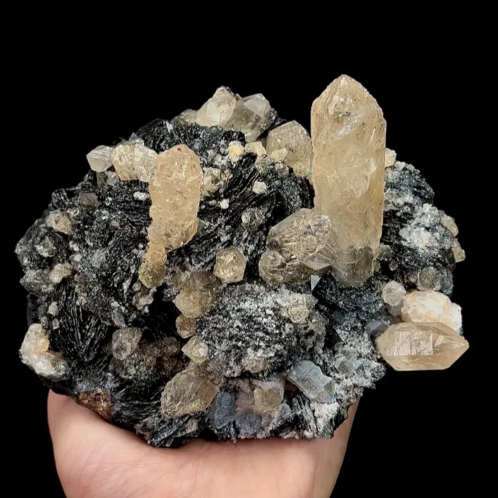 Natural Specularite and Quartz Cluster, Mineral Specimen:Jinlong,Guangdong (150*110*70MM) image