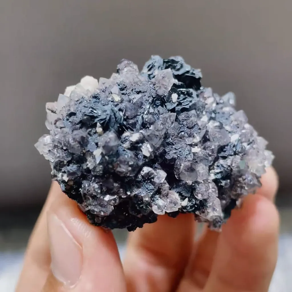 Natural Specularite and Quartz Clusters Symbiosis comes from Inner Mongolia,China 50*30*20MM image