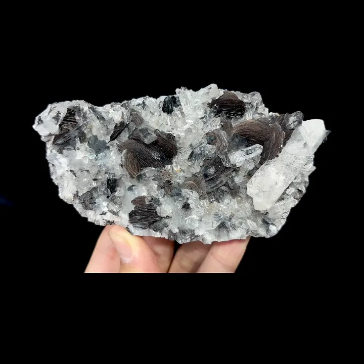 Natural Specularite and Quartz, Mineral Specimen: Jinlong,Guangdong (130*70*35MM) image