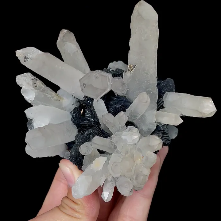 Natural Specularite and Quartz, Mineral Specimen:Jinlong,Guangdong (110*105*70MM) image