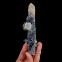 Natural Specularite and Quartz Tower, Mineral Specimen: Inner Mongolia,China (30*135*30MM) - image 1