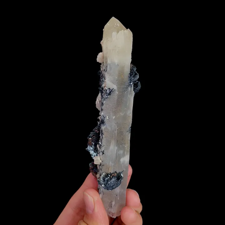 Natural Specularite and Quartz Tower, Mineral Specimen: Inner Mongolia,China (30*135*30MM) - image 3