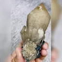 Natural Specularite & Quartz Tower, Mineral Specimen: Inner Mongolia,China (40*105*40mm) - image 5