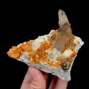 Natural Spessartine and Smoke Quartz,Cluster Mineral Specimen:FUJIAN 35*65*100mm) - image 1