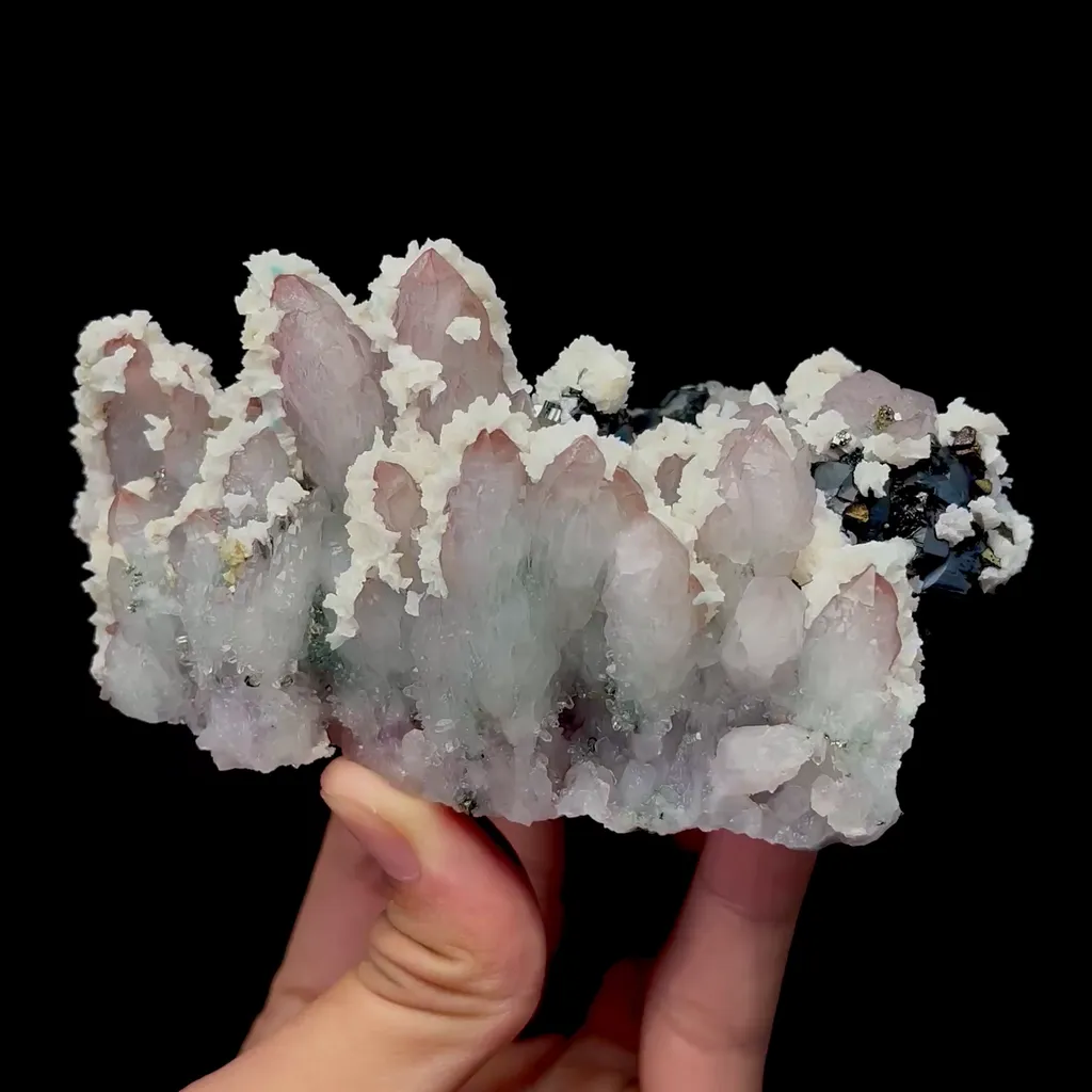 Natural Sphalerite Dolomite and Amethyst Mineral Specimen,High Quality Specimen,JIANGXI,CHINA(120*75*55mm) image