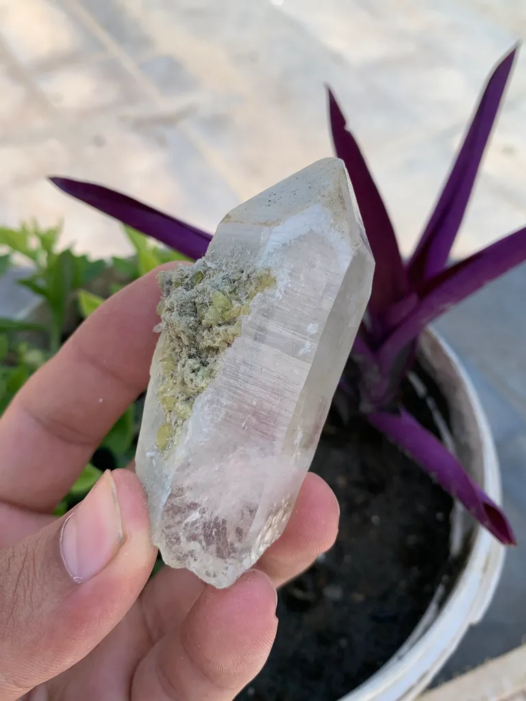 Natural Sphene on Quartz Crystal from Skardu, Pakistan | 97g Rare Titanite Mineral Specimen | Collector Display Crystal image