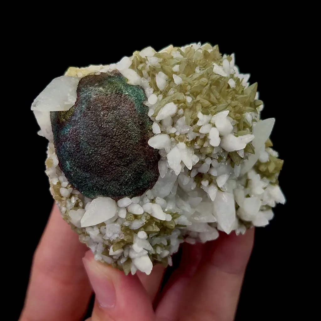 Natural Spherical Pyrite and Bicolor Calcite Mineral Specimen,High Quality Specimen,DAYE,HUBEI,CHINA(60*57*36mm) - image 2