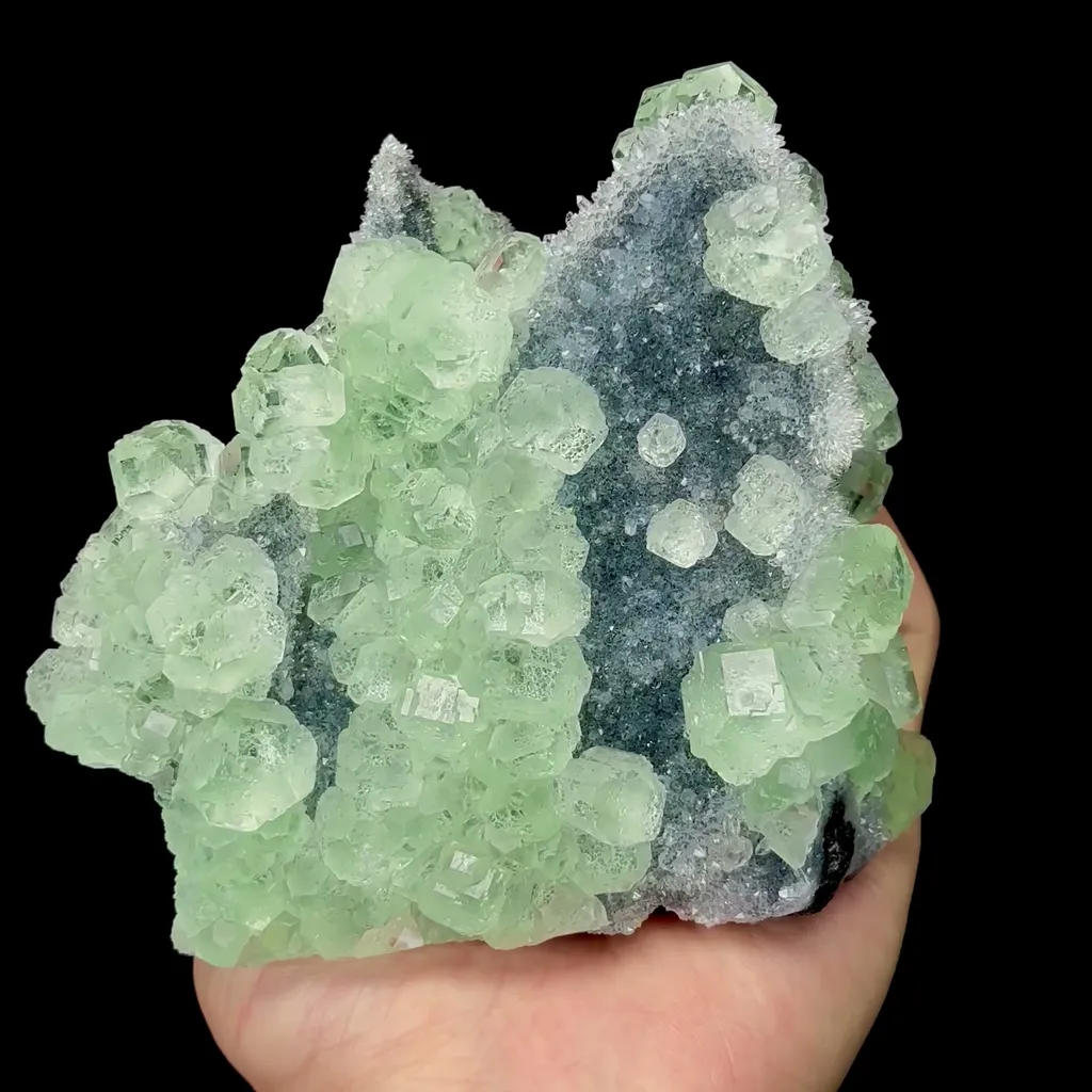 Natural Spherical Transparent Green Fluorite Mineral Specimen,High Quality Specimen,FUJIAN,CHINA(135*120*60mm) image