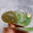 Natural Spherical Yellow Fluorite and Green Fluorite comes from Zhejiang,China 90*45*30MM - image 2