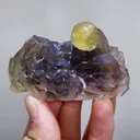 Natural Spherical Yellow Fluorite and Purple Fluorite Symbiosis comes from Zhejiang,China 70*40*30MM - image 2