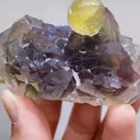 Natural Spherical Yellow Fluorite and Purple Fluorite Symbiosis comes from Zhejiang,China 70*40*30MM - image 5