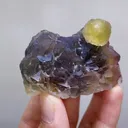 Natural Spherical Yellow Fluorite and Purple Fluorite Symbiosis comes from Zhejiang,China 70*40*30MM - image 4