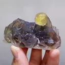 Natural Spherical Yellow Fluorite and Purple Fluorite Symbiosis comes from Zhejiang,China 70*40*30MM - image 6