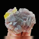 Natural Spherical Yellow Fluorite and Purple Fluorite Symbiosis comes from Zhejiang,China 85*70*35MM - image 1