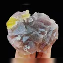 Natural Spherical Yellow Fluorite and Purple Fluorite Symbiosis comes from Zhejiang,China 85*70*35MM - image 4