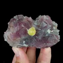 Natural Spherical Yellow Fluorite and Purple Octahedral Fluorite, Mineral Specimen:Zhejiang,China (80*50*30MM) - image 4